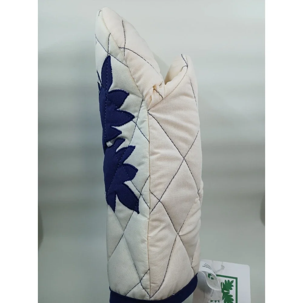 NEW HAWAIIAN Applique Quilted Potholder‎ Blue  Made In Honolulu Poi Happy